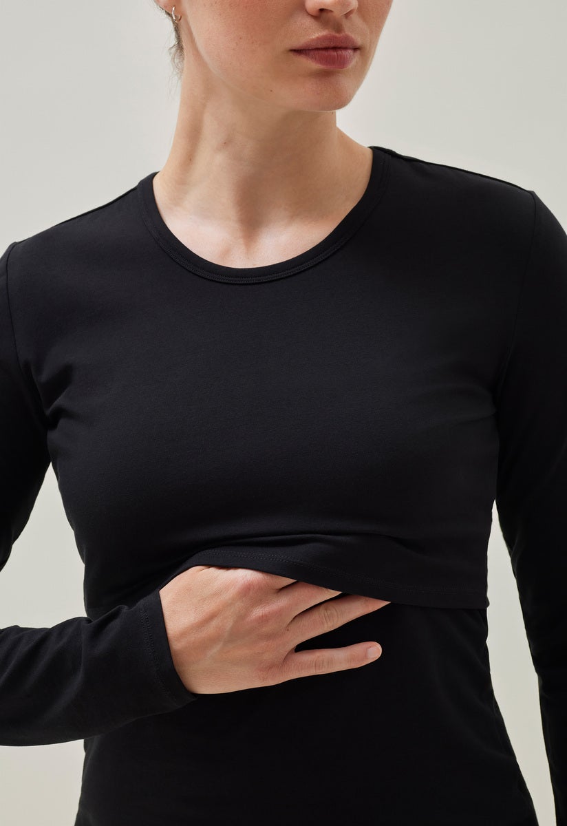 Essential nursing top long sleeve - Black