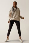 Maternity hoodie with nursing access - Light Beige