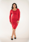 Bodycon maternity dress - Red