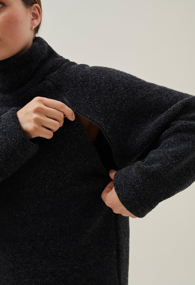 Wool pile sweater - Black