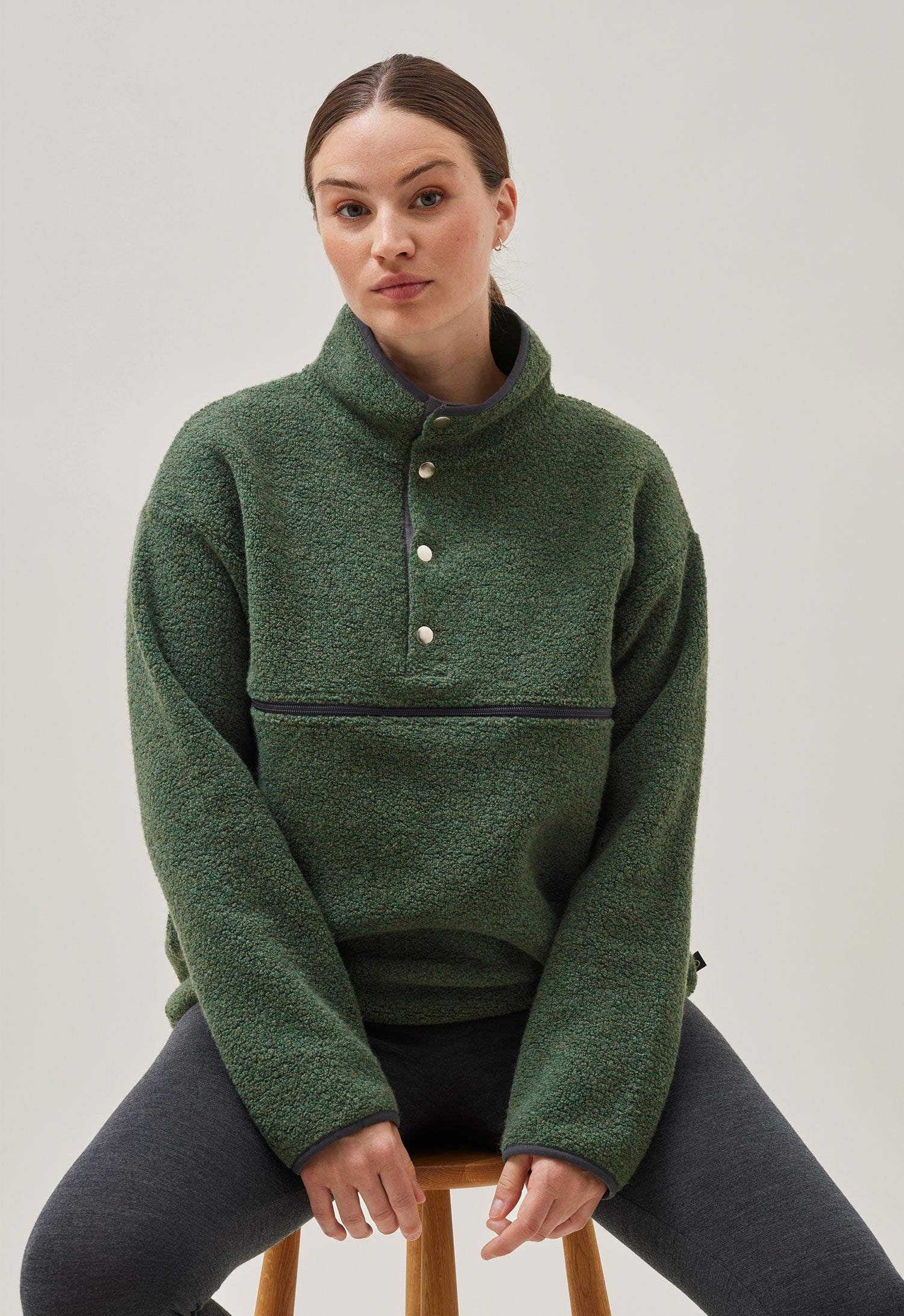 Green fleece sweater hotsell