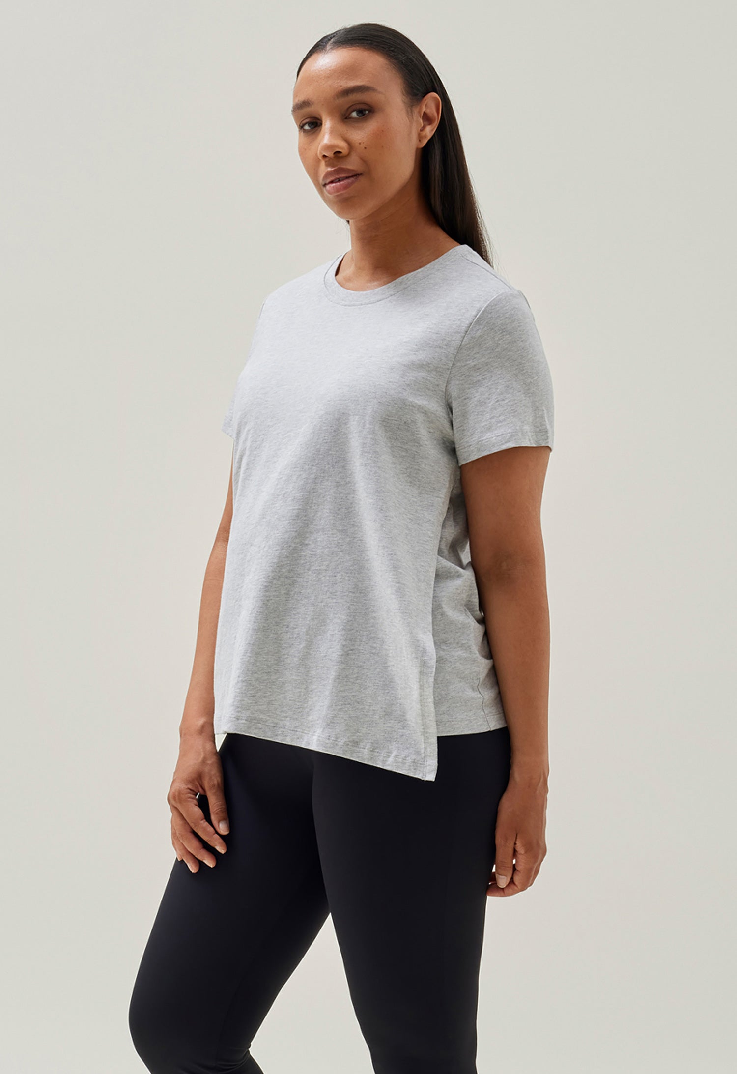 Maternity t-shirt with nursing access - Grey Melange | Boob Design