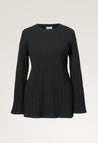 Ribbed maternity top - Black