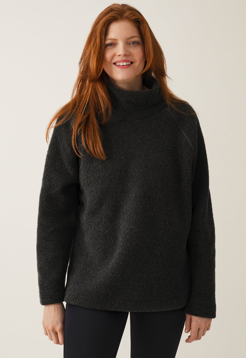 Wool pile sweater - Black