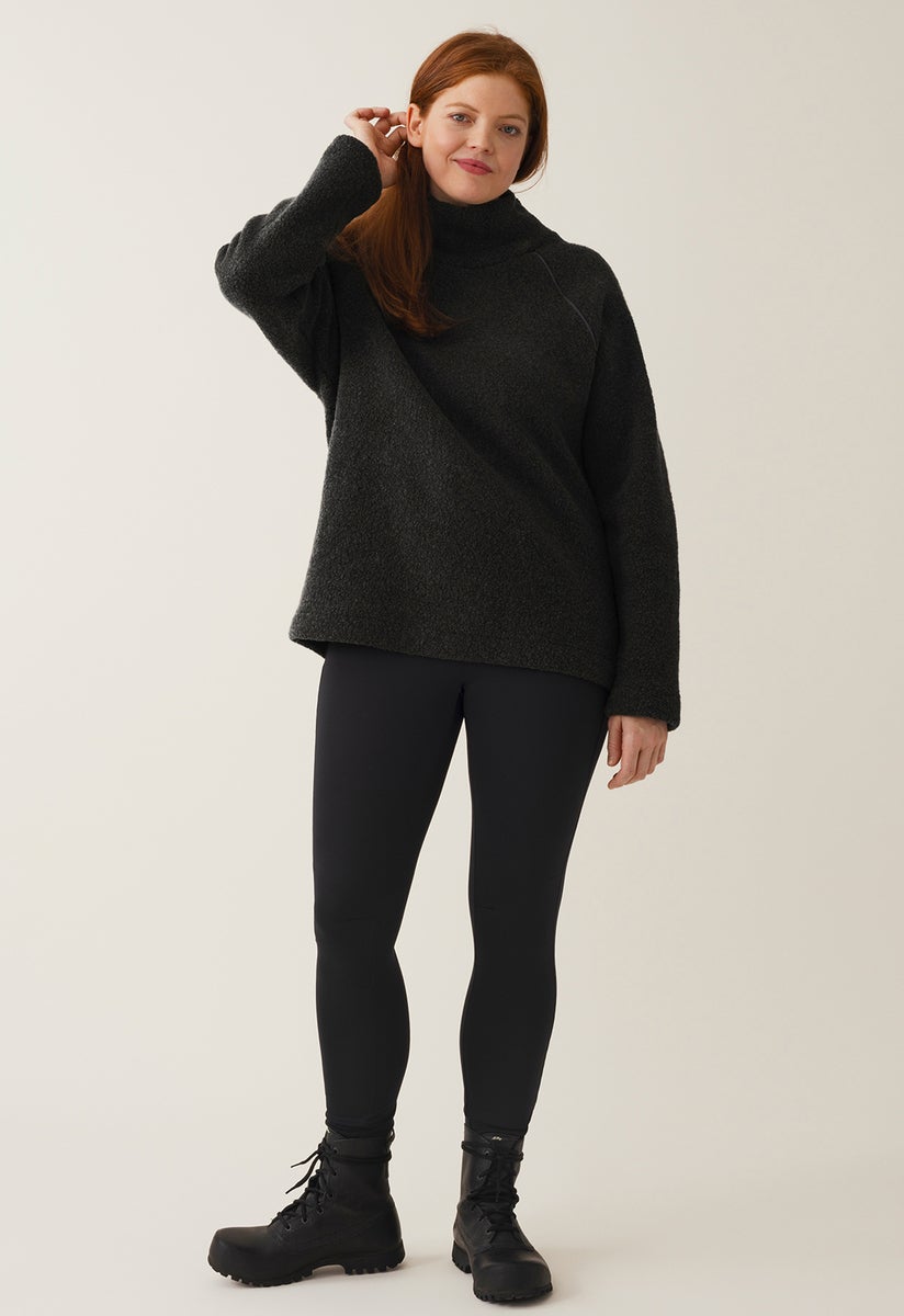 Wool pile sweater - Black