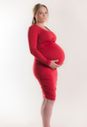 Bodycon maternity dress - Red