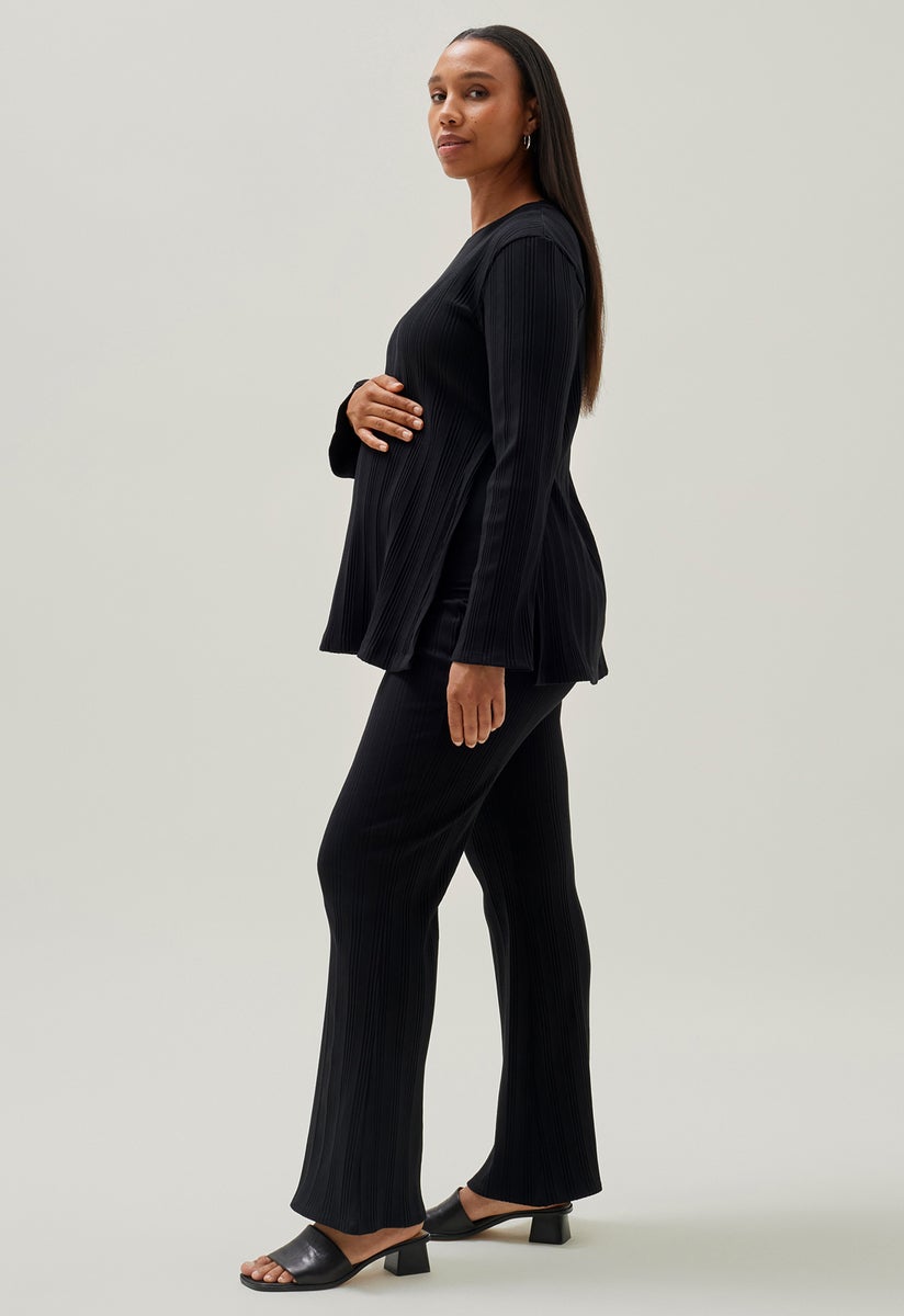 Ribbed maternity pants - Black