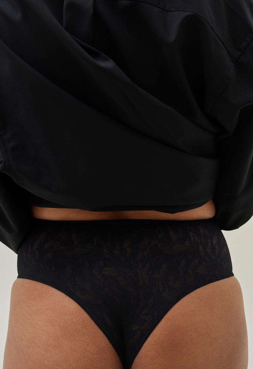 Lace maternity thong - Black