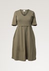 A shaped nursing dress short sleeve - Khaki Green