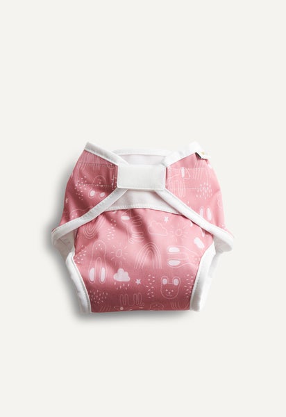 Cloth Diaper Cover for Terry Diaper - Rusty Pink Teddy