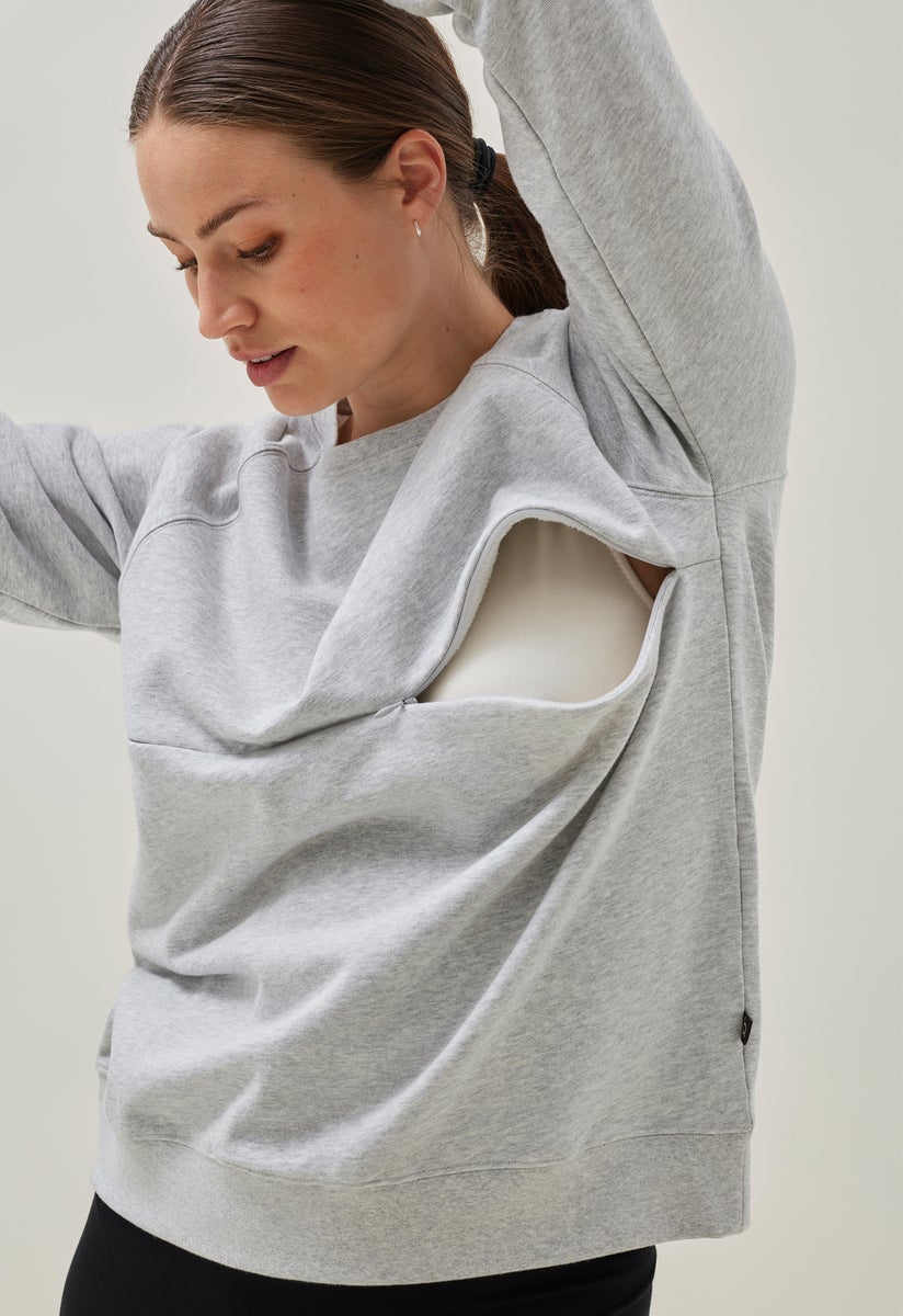 Thermal nursing sweatshirt - Grey melange