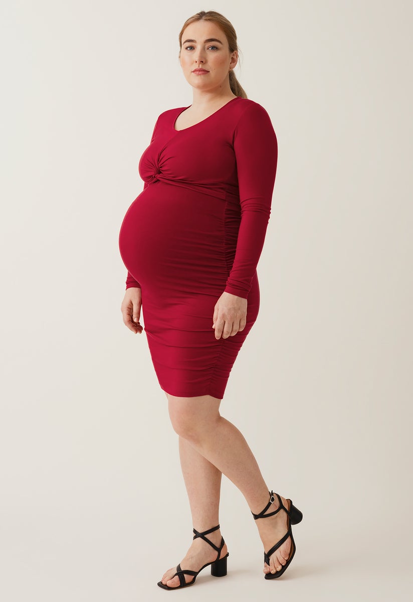 Bodycon maternity dress - Red