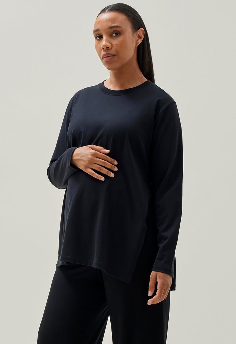 Long-sleeved maternity t-shirt - Black