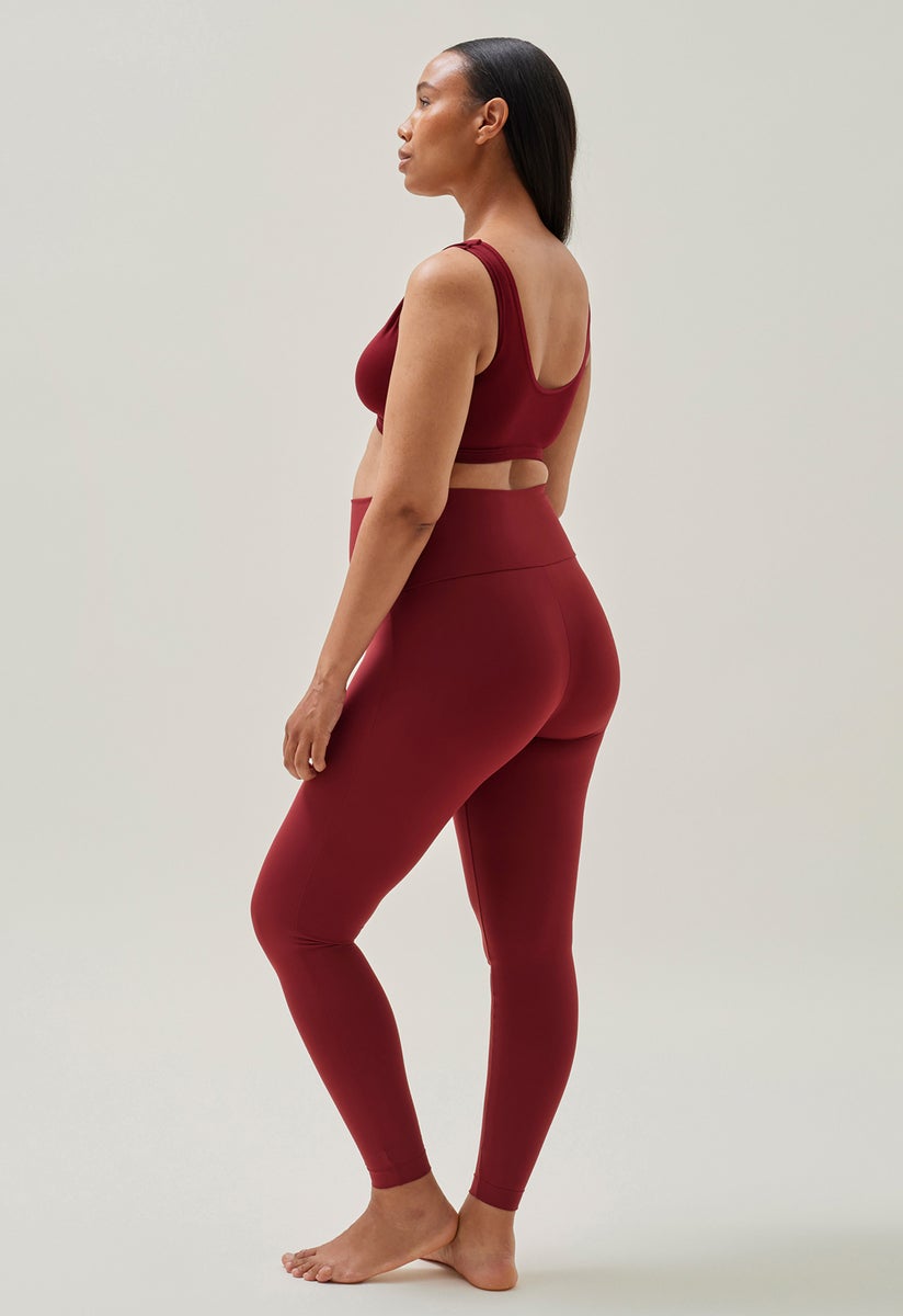 Maternity yoga leggings - Dark red