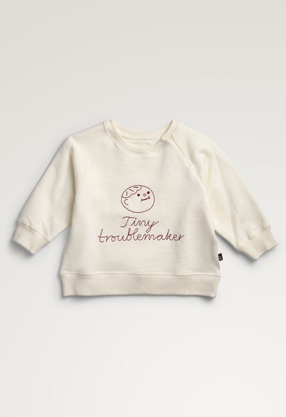 Baby sweatshirt Tiny Troublemaker - Off white