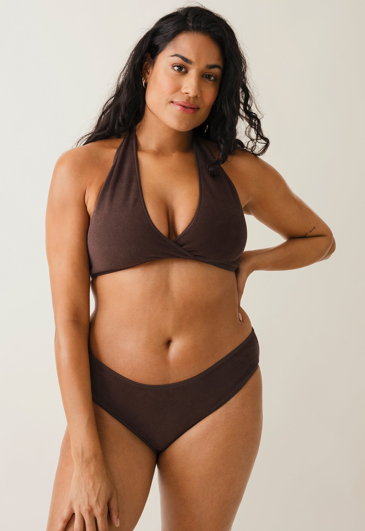 Terrycloth beach bikini - Brown