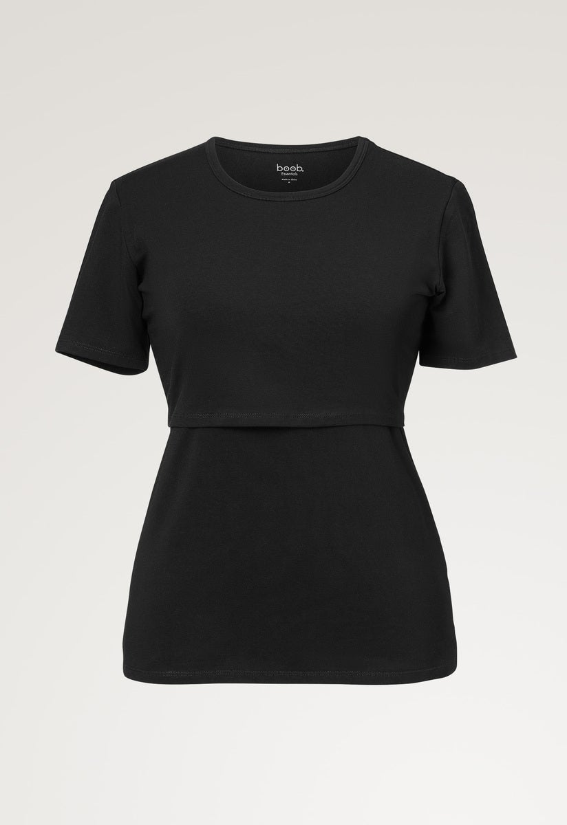 Essential nursing top short sleeve - Black