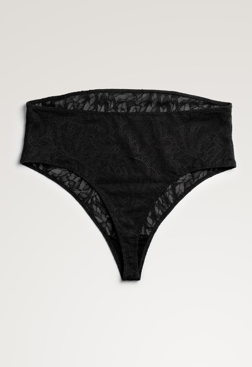 Lace maternity thong - Black