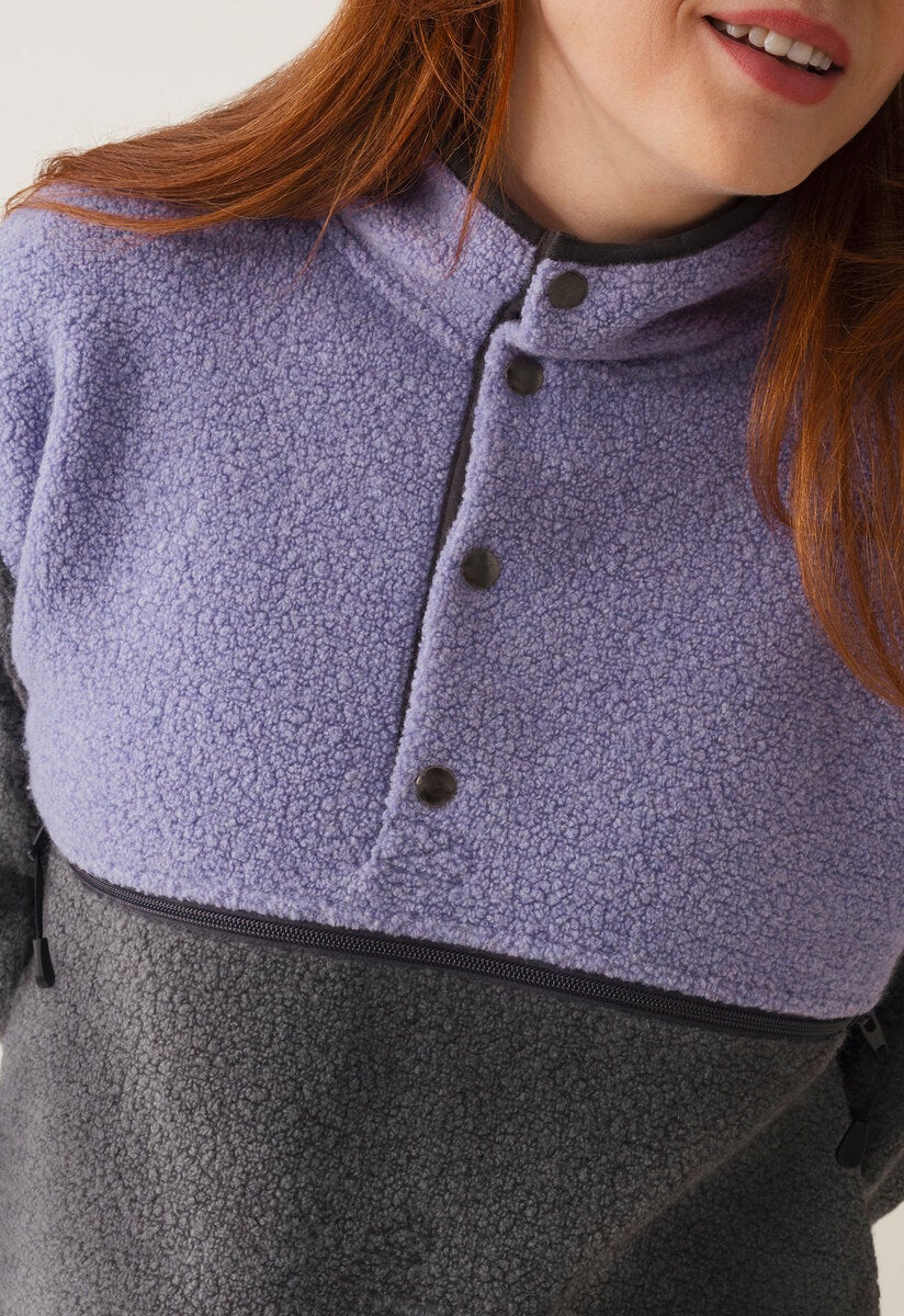 Wool pile maternity pullover 90s - Lilac