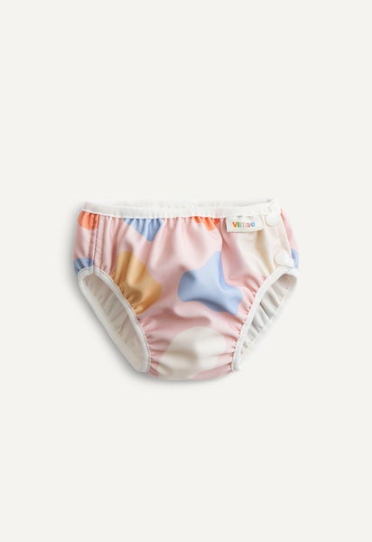 Swim Diaper with side buttons - Pink Shapes