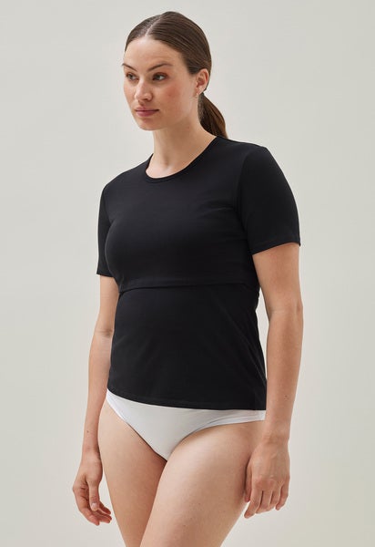 Essential nursing top short sleeve - Black