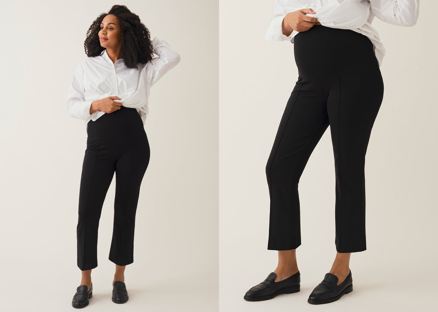 Maternity work pants cropped