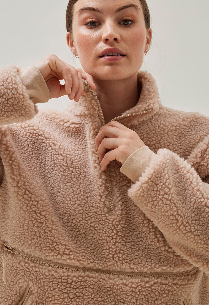 Pile fleece sweater - Beige