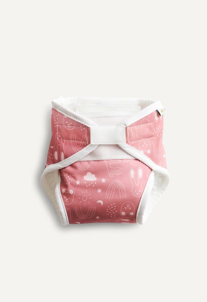 Cloth Diaper - All in One - Rusty Pink Teddy