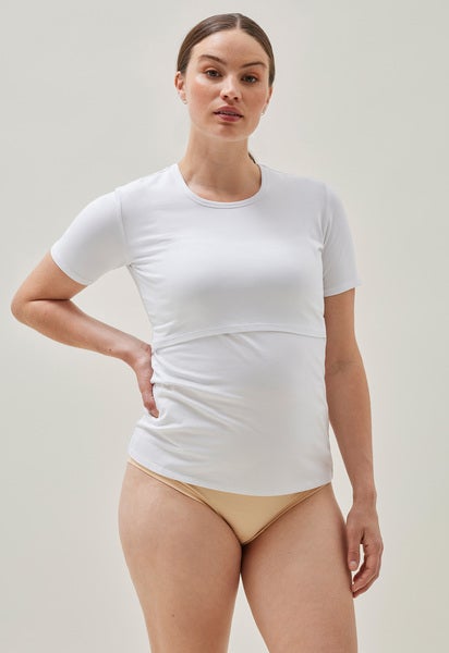 Essential nursing top short sleeve - White - XS