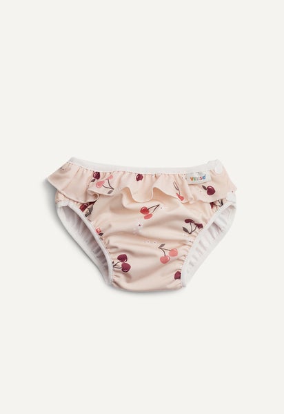 Swim Diaper with side buttons - Cherry frill