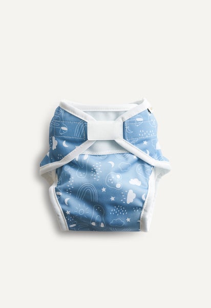 Cloth Diaper Cover for Terry Diaper - Blue Teddy