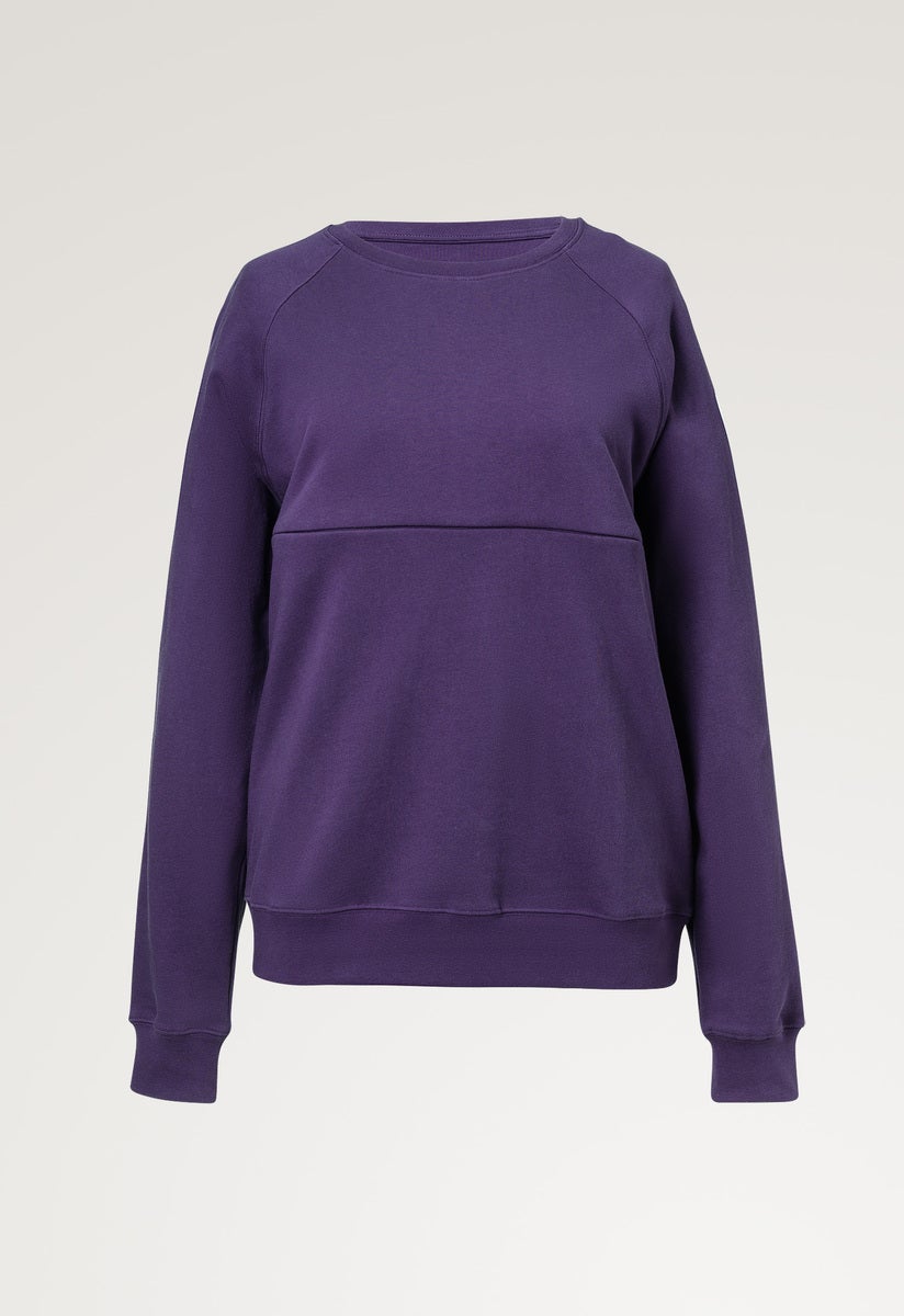 Thermal nursing sweatshirt - Midnight plum