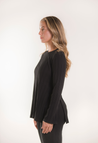 Ribbed maternity top - Black