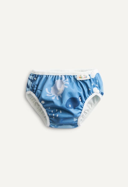 Swim Diaper with side buttons - Blue Whale