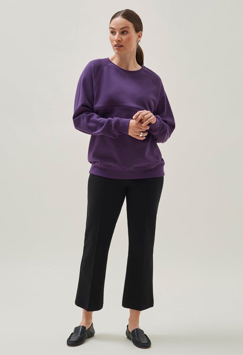 Thermal nursing sweatshirt - Midnight plum