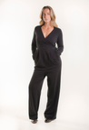 Maternity jumpsuit with collar - Black