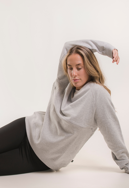Thermal nursing sweatshirt - Grey melange