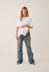 Oversized maternity t-shirt with slit - White