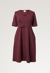 A shaped nursing dress short sleeve - Dark Red