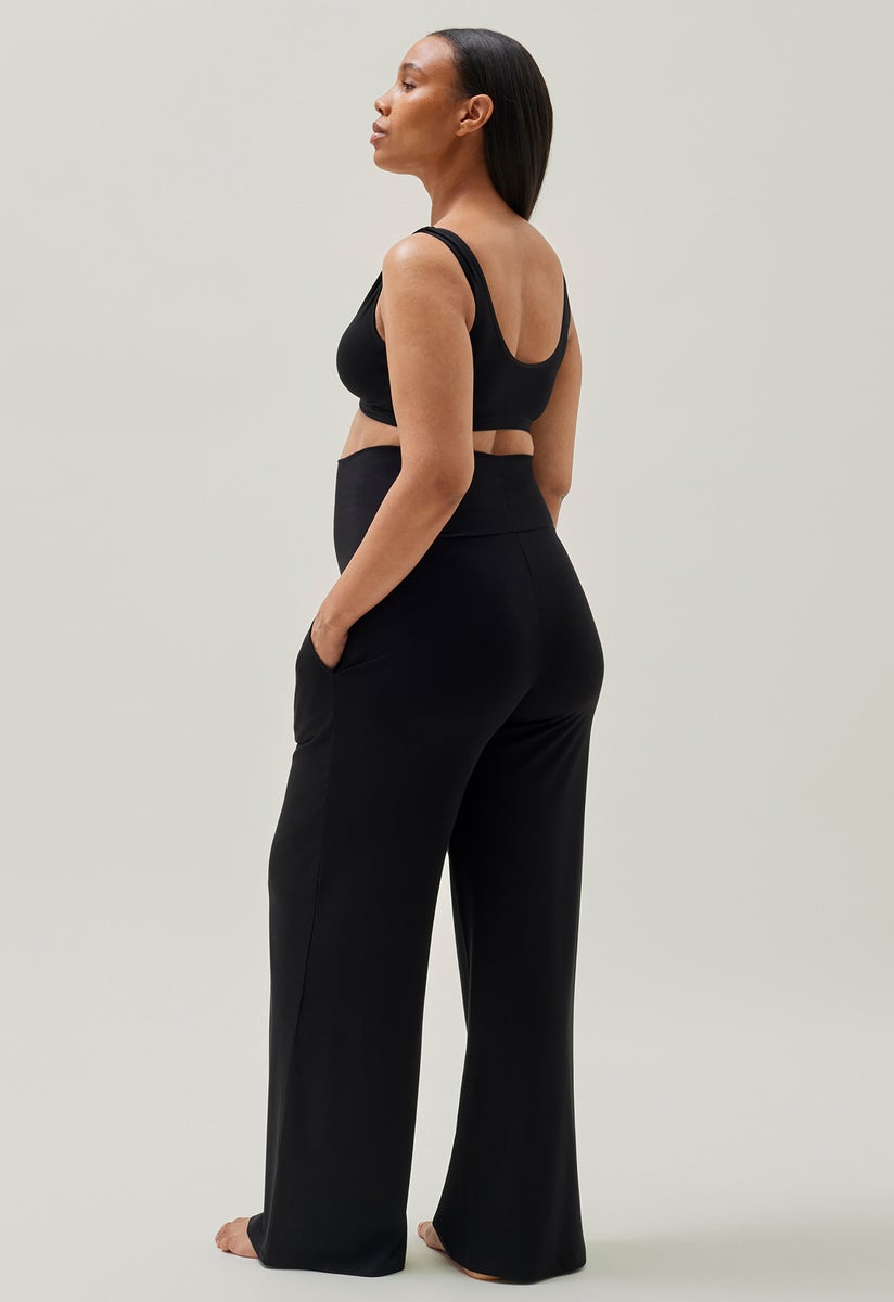 Maternity wide leg soft pants - Black