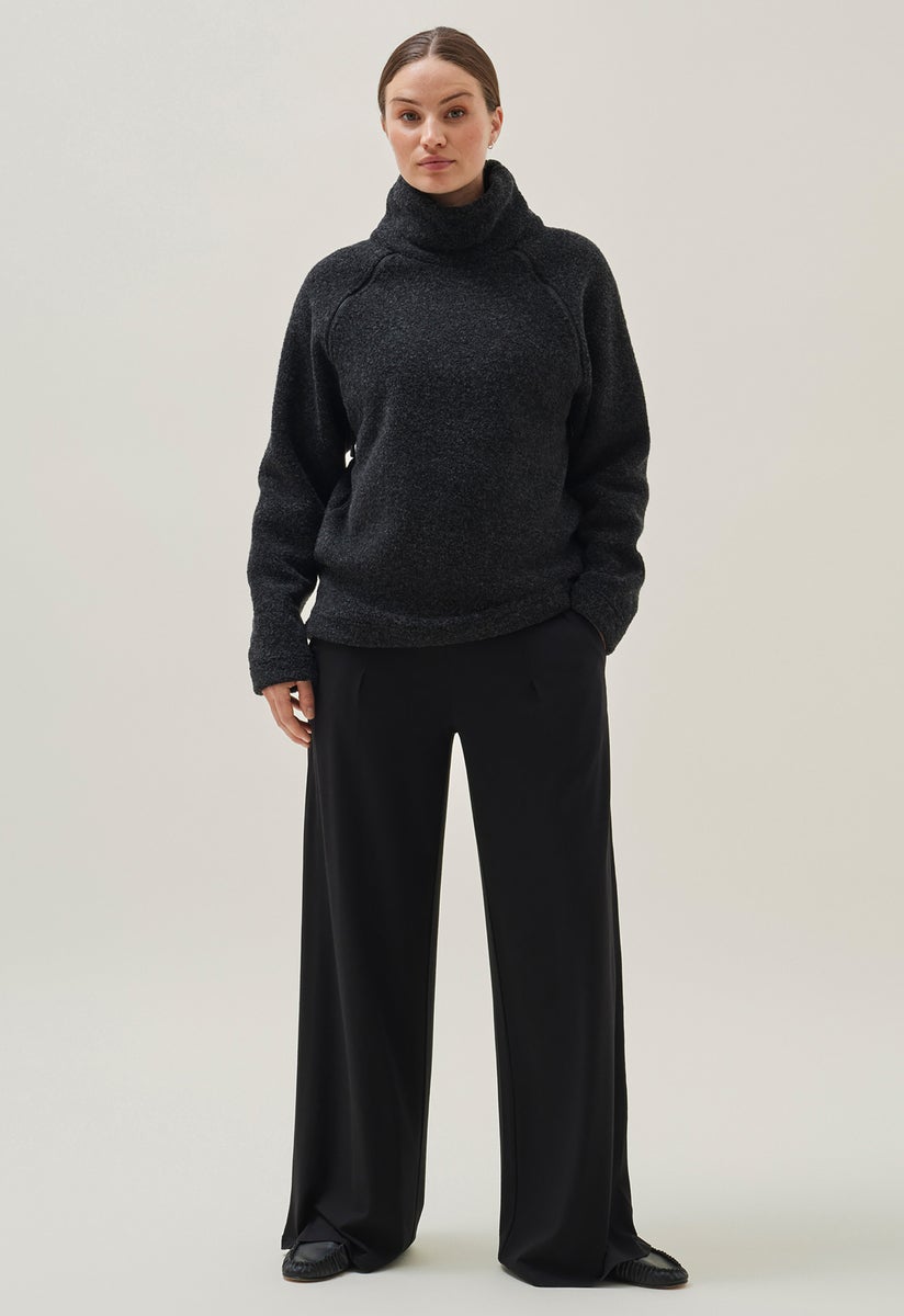 Wool pile sweater - Black