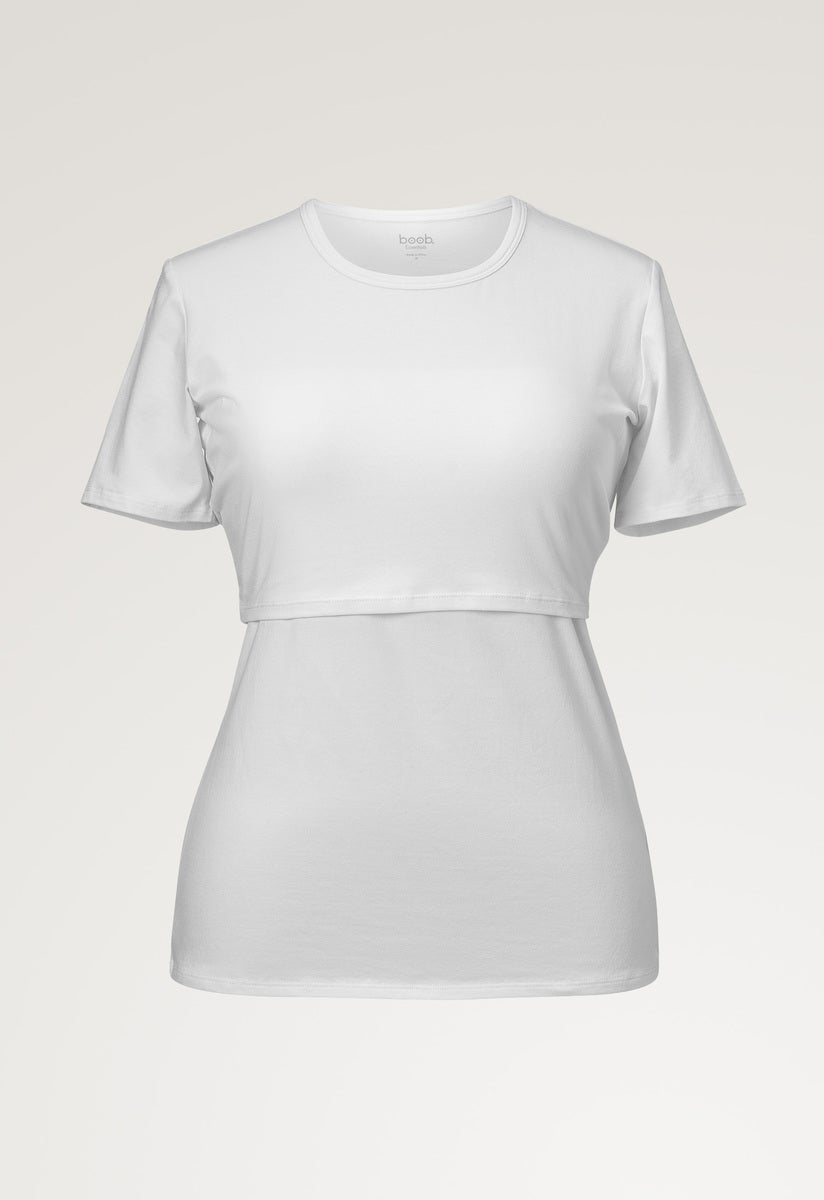 Essential nursing top short sleeve - White