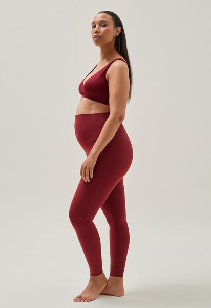 Maternity yoga leggings - Dark red - S