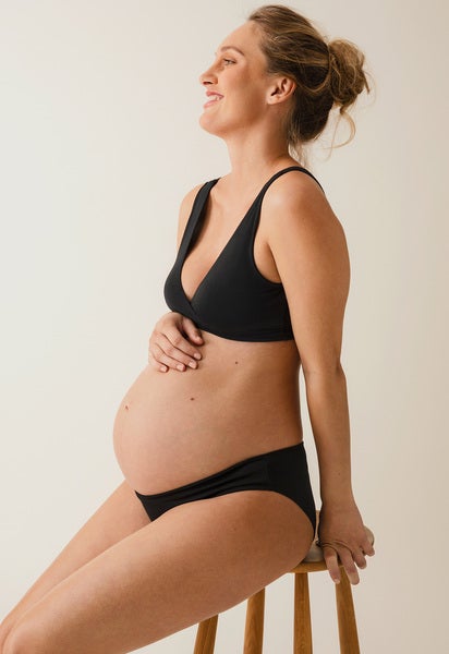 Low waist maternity panties - Black - XS