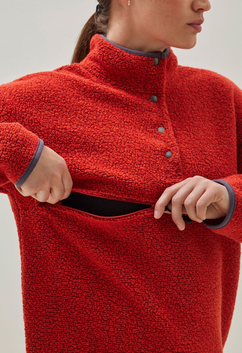 Wool pile maternity pullover 90s - Orange