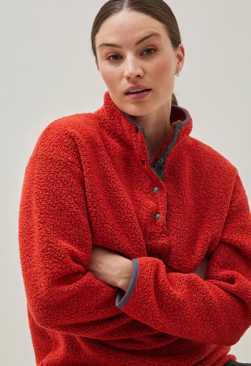 Wool pile maternity pullover 90s - Orange