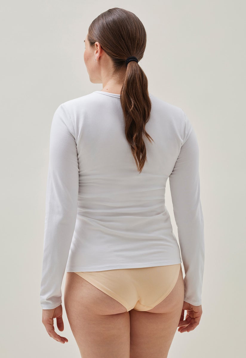 Essential nursing top long sleeve - White