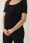 Ribbed maternity jumpsuit - Black