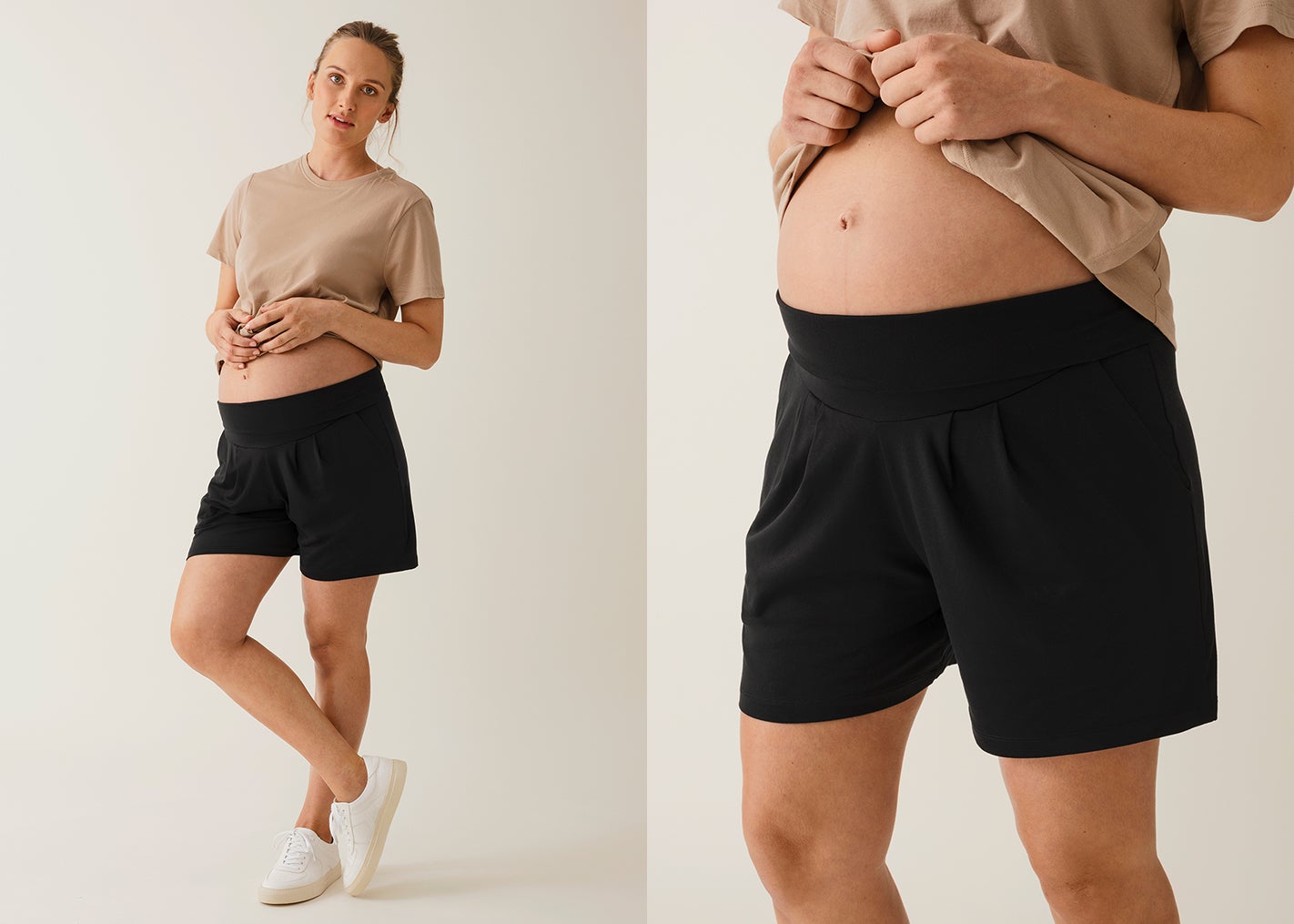 Black maternity shorts