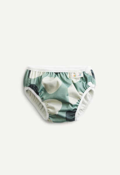 Swim Diaper with side buttons - Green Shapes